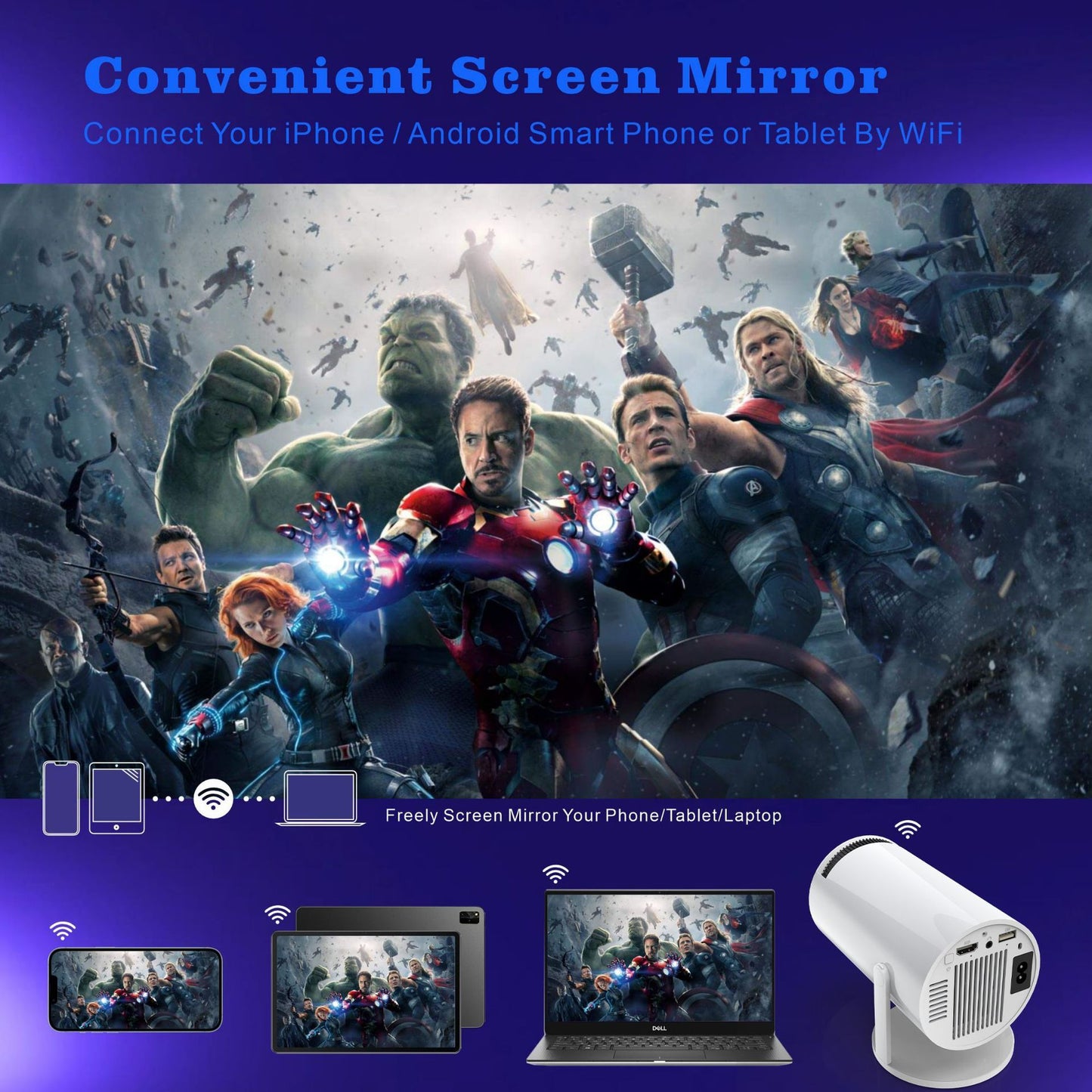 H713 Ultra High Definition 4K Projector Intelligent Home Office Conference Living Room - PYJ IT Solutions Online Shop