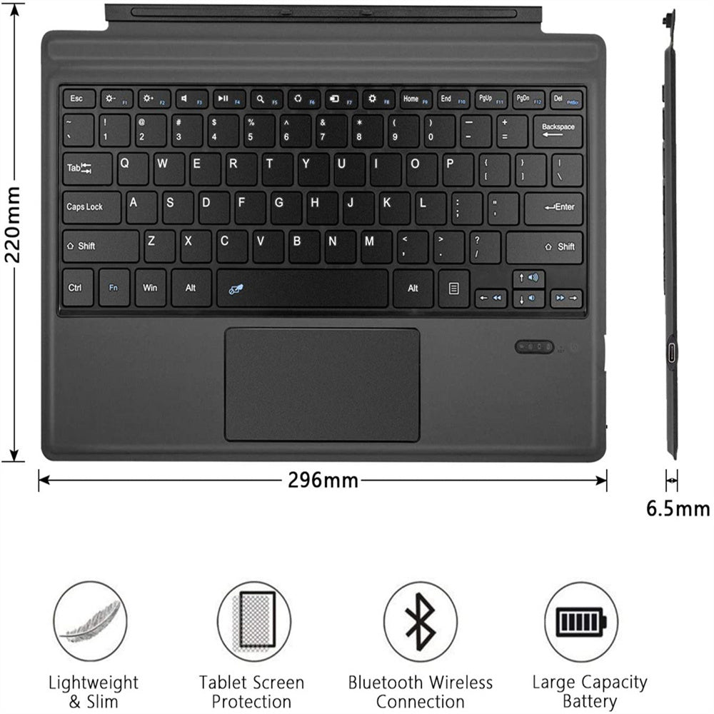 For Microsoft Surface Pro 3 4 5 6 7 Tablet Keyboard Ultra Slim Bluetooth-compatible Wireless Keyboard With Touchpad Backlit - PYJ IT Solutions Online Shop