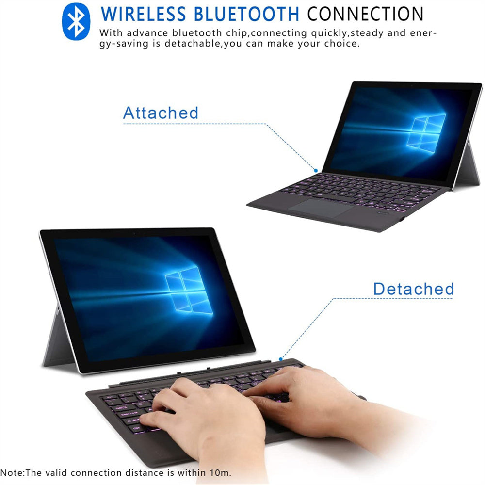 For Microsoft Surface Pro 3 4 5 6 7 Tablet Keyboard Ultra Slim Bluetooth-compatible Wireless Keyboard With Touchpad Backlit - PYJ IT Solutions Online Shop