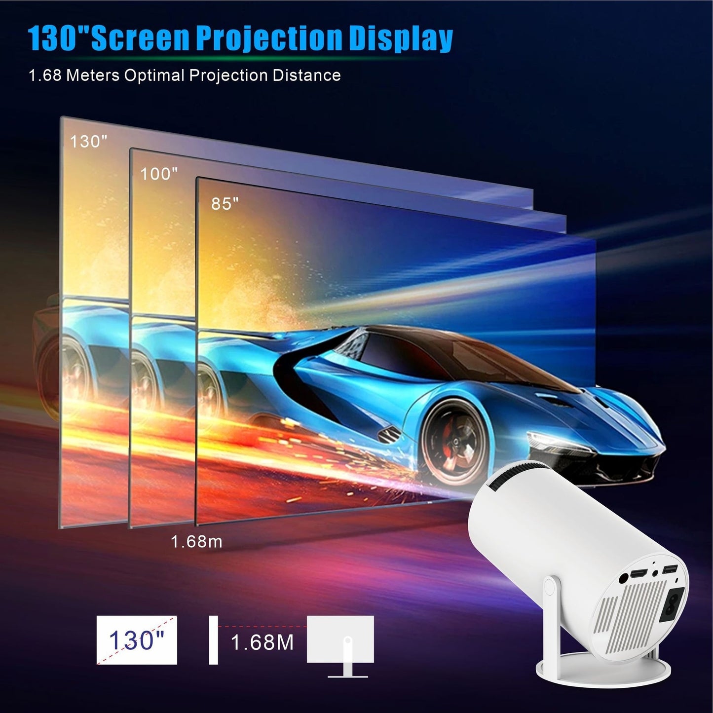 HY300 Pro Projector Home Theater Entertainment Portable Small Projector - PYJ IT Solutions Online Shop