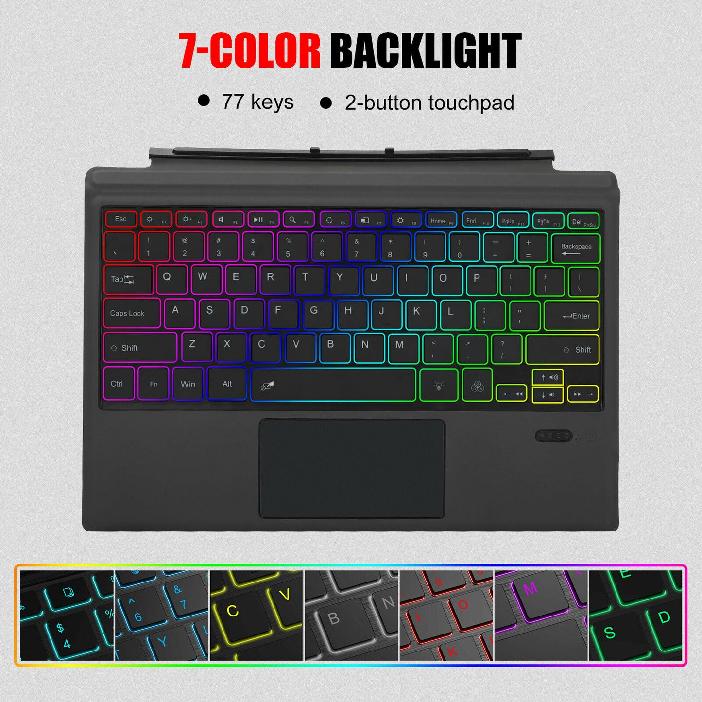 For Microsoft Surface Pro 3 4 5 6 7 Tablet Keyboard Ultra Slim Bluetooth-compatible Wireless Keyboard With Touchpad Backlit - PYJ IT Solutions Online Shop