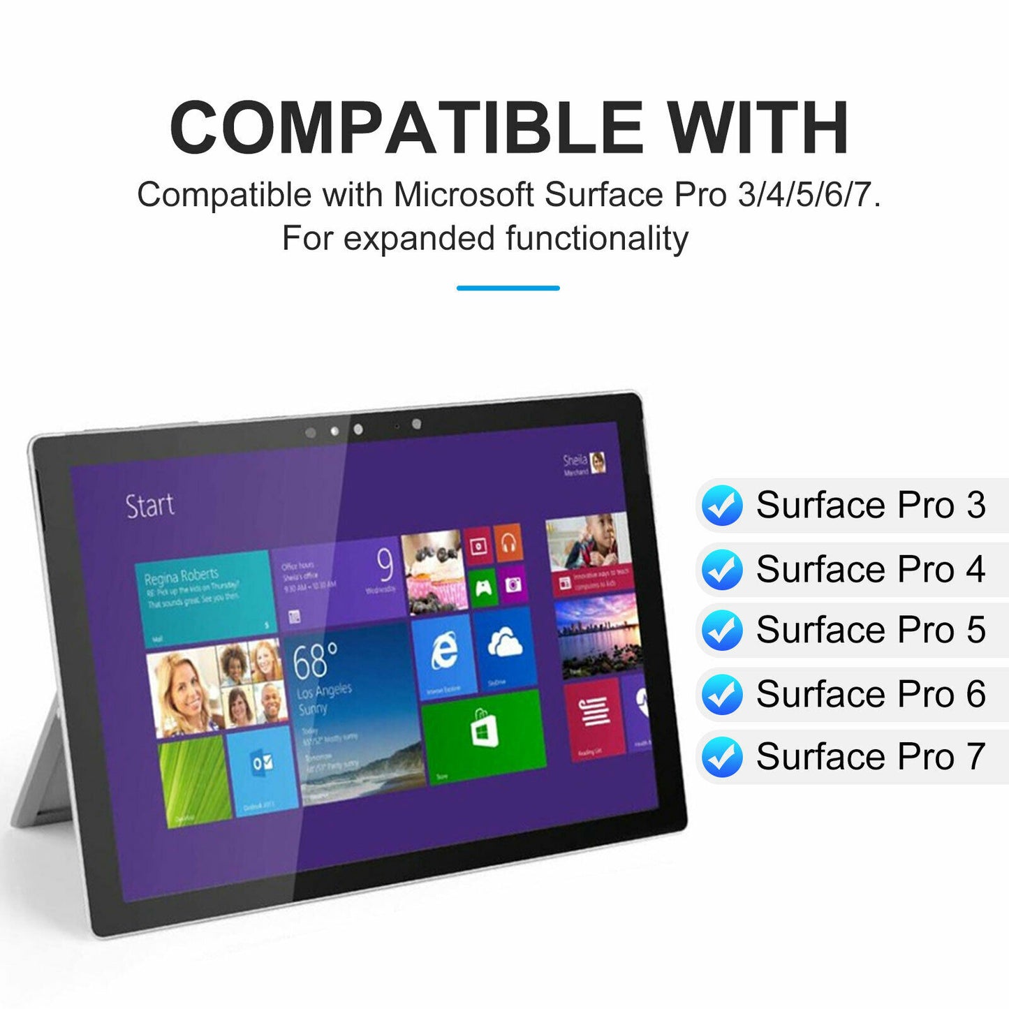 For Microsoft Surface Pro 3 4 5 6 7 Tablet Keyboard Ultra Slim Bluetooth-compatible Wireless Keyboard With Touchpad Backlit - PYJ IT Solutions Online Shop