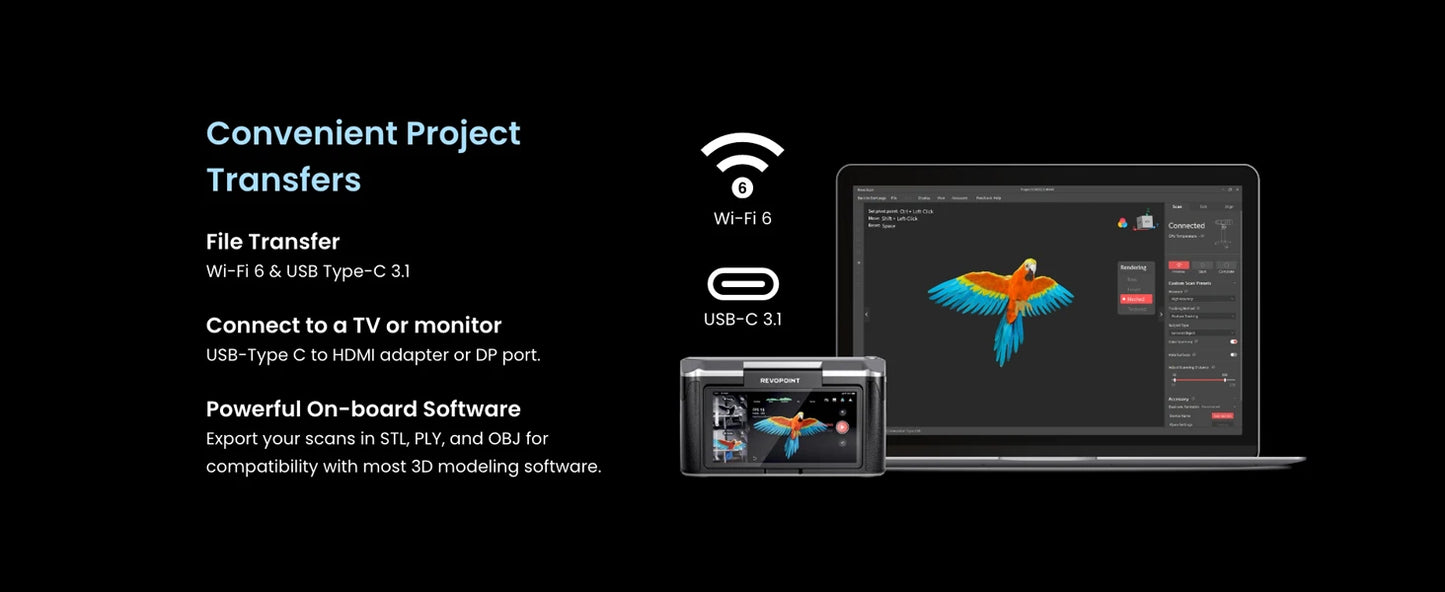 Revopoint MIRACO Pro 3D Scanner for 3D Printing Handheld, Up to 0.02mm Precision, for Small to Large Objects, 3d Scanner Camera - PYJ IT Solutions Online Shop