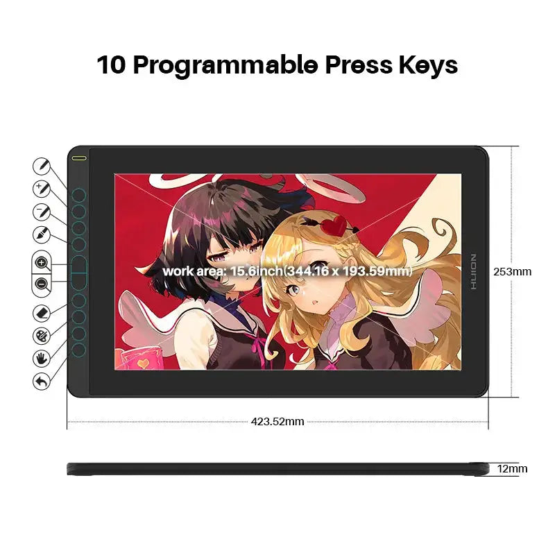 HUION Kamvas 16 2021 Graphics Tablets Monitor with Screen 15.6 Inch Drawing Display Digital Tablet for Android Device PC Win Mac - PYJ IT Solutions Online Shop