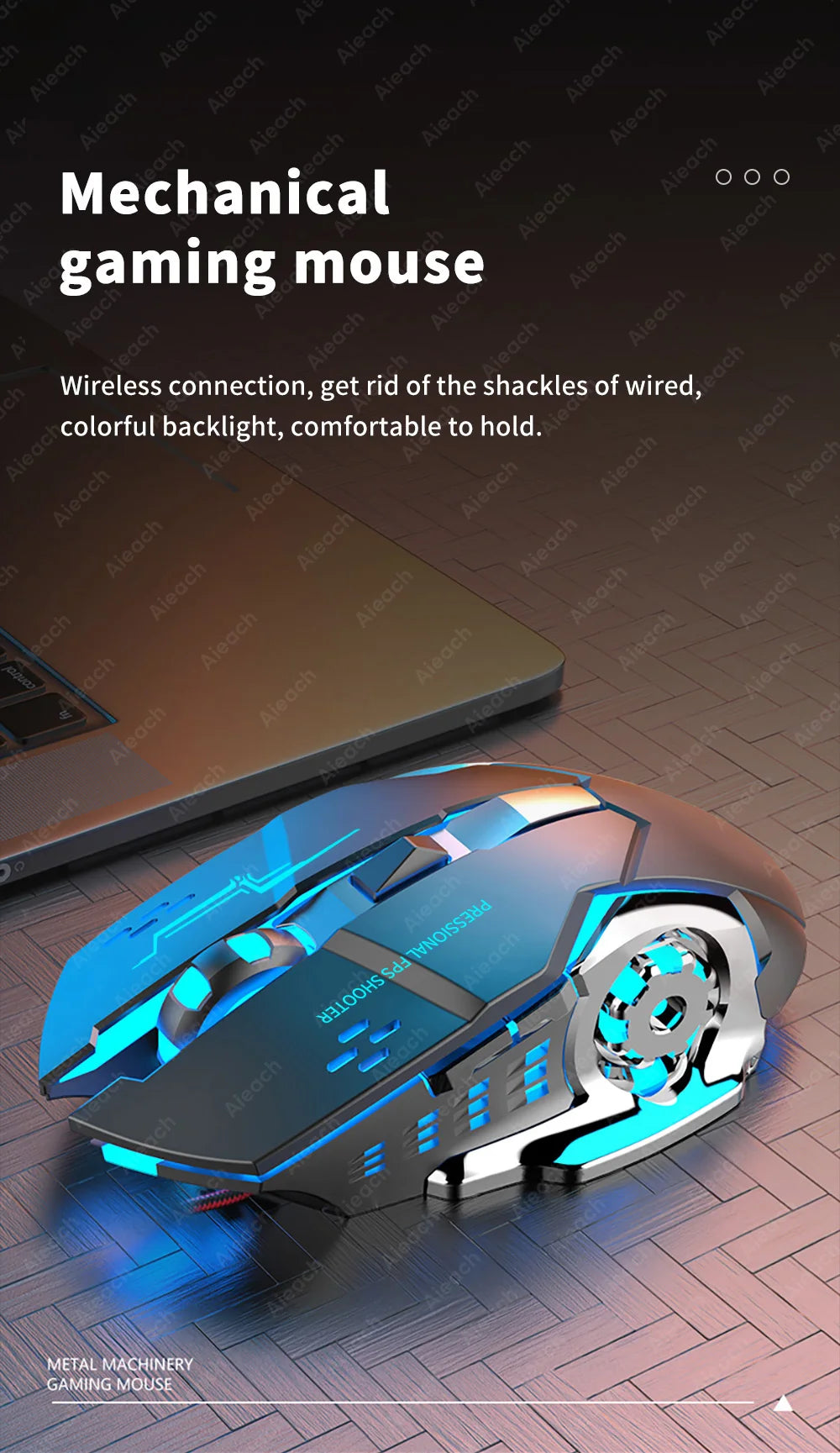 AIEACH Bluetooth Mouse Gaming Computer Rechargeable Wireless Mouse USB Mechanical E-Sports Backlight PC Gamer Mouse For Computer - PYJ IT Solutions Online Shop