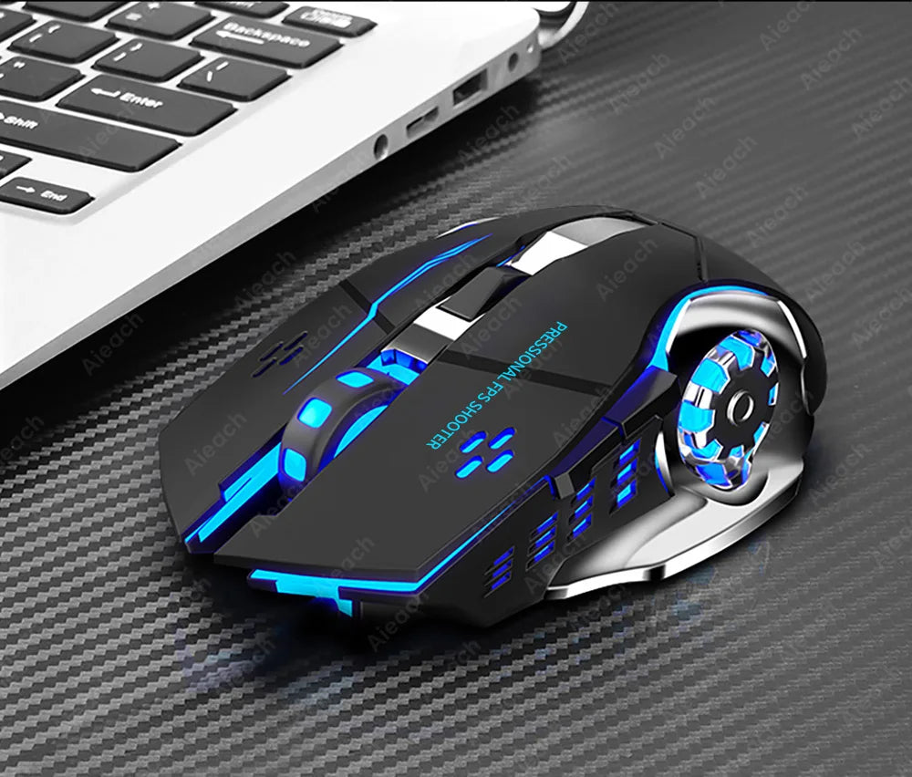 AIEACH Bluetooth Mouse Gaming Computer Rechargeable Wireless Mouse USB Mechanical E-Sports Backlight PC Gamer Mouse For Computer - PYJ IT Solutions Online Shop