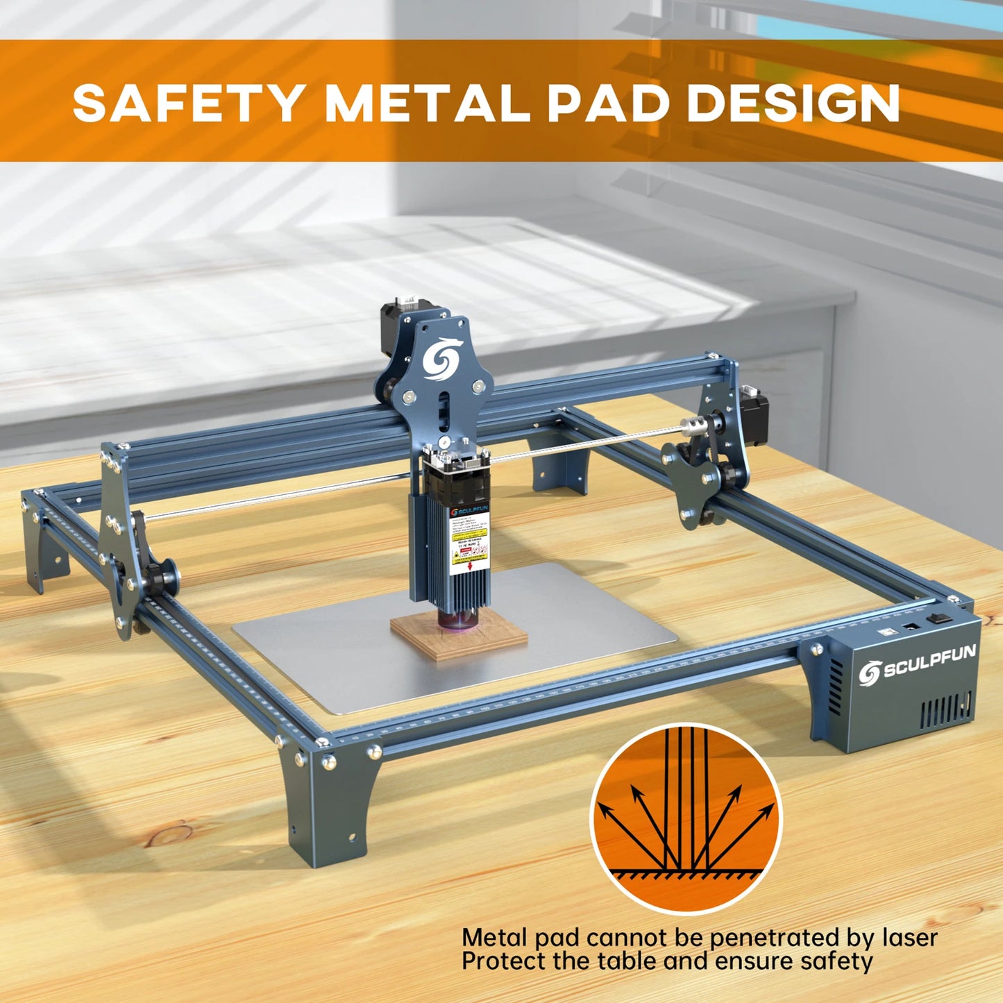 SCULPFUN S9 Laser Engraving Machine Ultra-thin Laser Beam Shaping Technology High-precision Wood Acrylic Laser Engraving - PYJ IT Solutions Online Shop