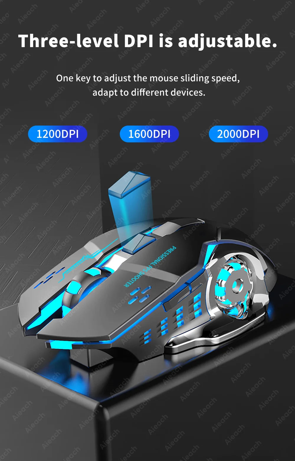 AIEACH Bluetooth Mouse Gaming Computer Rechargeable Wireless Mouse USB Mechanical E-Sports Backlight PC Gamer Mouse For Computer - PYJ IT Solutions Online Shop