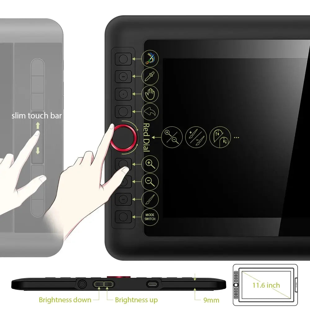 XPPen Artist 12 Pro 11.6 Inches Graphics Tablet Drawing Tablet Monitor Display Animation Digital Art with Tilt 8192 Pressure - PYJ IT Solutions Online Shop