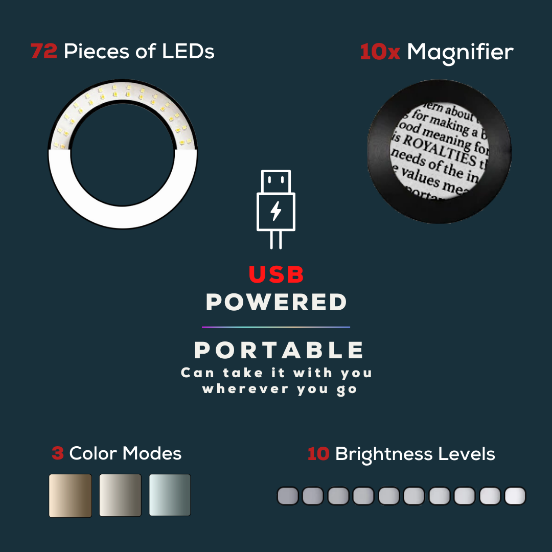 Magnifier LED Lamp: LED Fill Light Magnifier for Reading, Welding, Phone Repair & Precision Tools - PYJ IT Solutions Online Shop