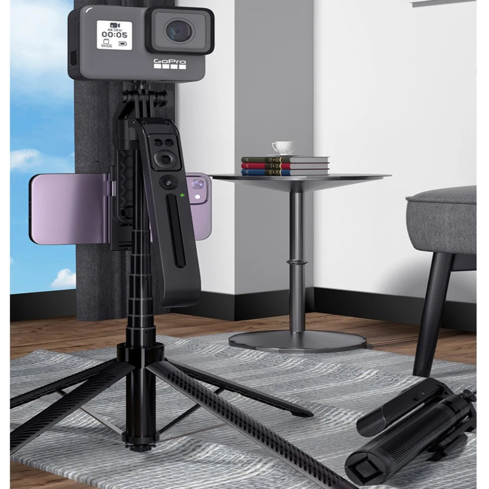 COOL DIER 2025 NEW Gimbal Stabilizer Wireless Selfie Stick Foldable Tripod Holder With Bluetooth Shutter Monopod For IOS Android