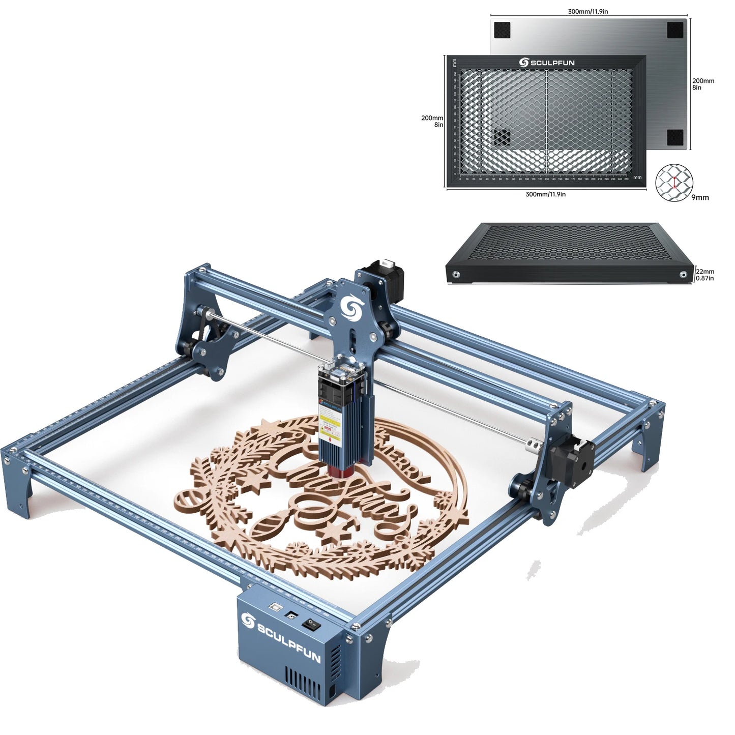 SCULPFUN S9 Laser Engraving Machine Ultra-thin Laser Beam Shaping Technology High-precision Wood Acrylic Laser Engraving - PYJ IT Solutions Online Shop