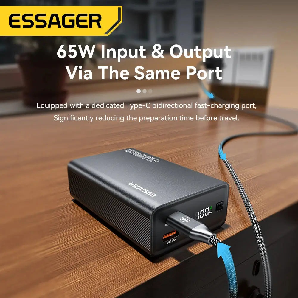 Essager Power Bank 20000mAh Portable PD 65W Fast Charging Mobile Phone External Battery Powerbank For Phone Laptop Tablet Mac - PYJ IT Solutions Online Shop