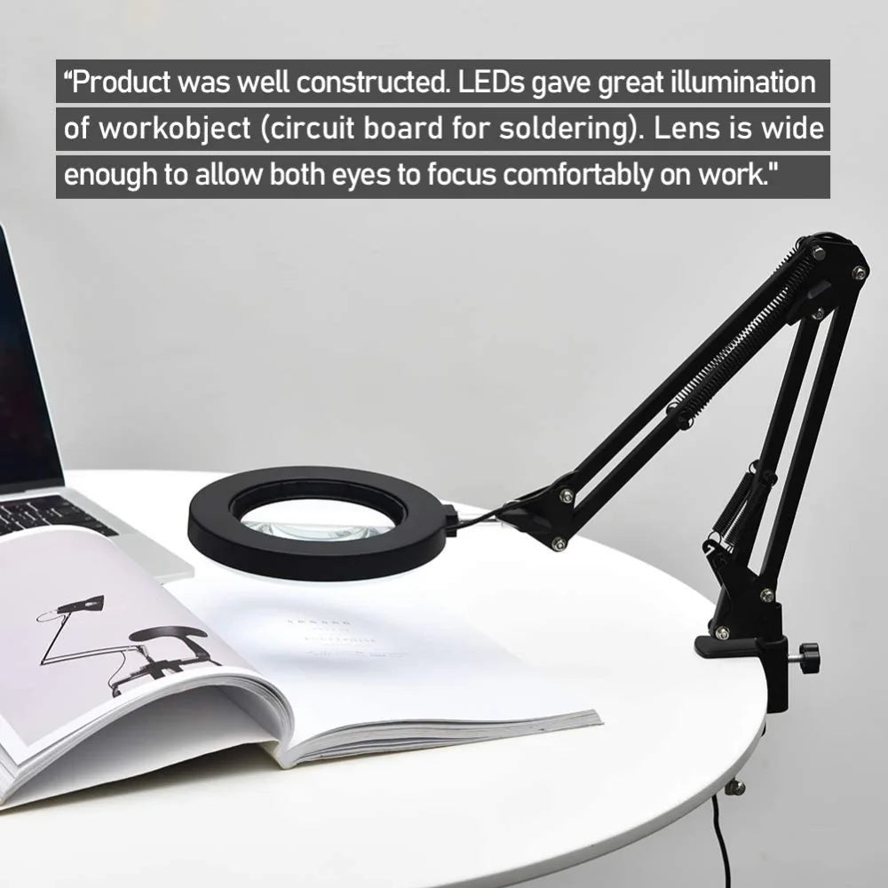 72LED 8X/10X NEW Illuminated Magnifier USB 3 Colors LED Magnifying Glass for Soldering Iron Repair/Table Lamp/Skincare Beauty - PYJ IT Solutions Online Shop