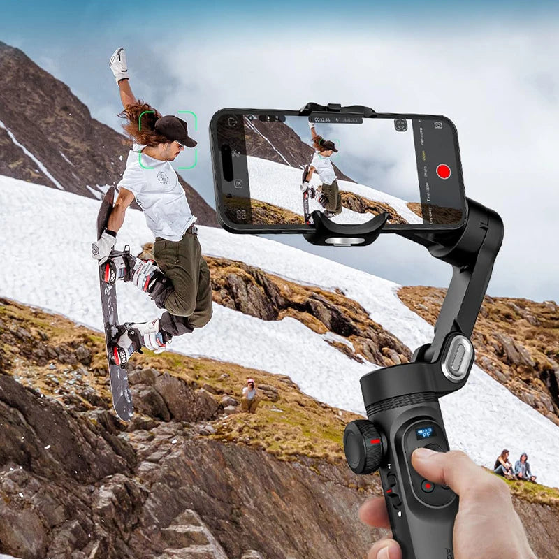 Smart X Pro 3-Axis Handheld Gimbal Stabilizer Wireless Charging LED Display For iPhone Android Selfie Stick Phone Stabilizer - PYJ IT Solutions Online Shop