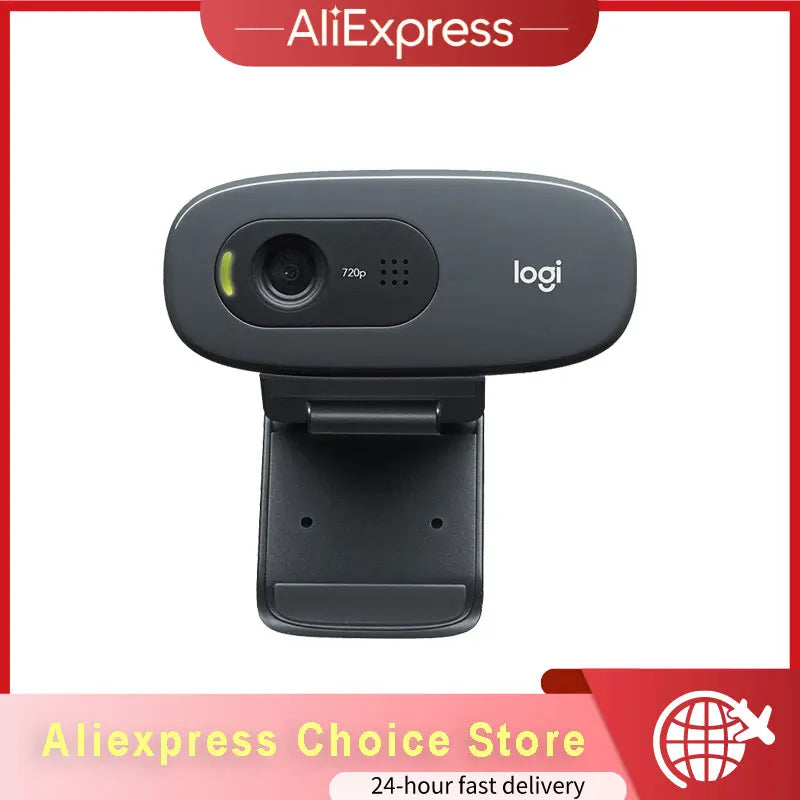 Logitech Original C270 Desktop Computer Notebook C270i iptv Free Drive Online Course Webcam Video Chat Recording USB Camera HD - PYJ IT Solutions Online Shop
