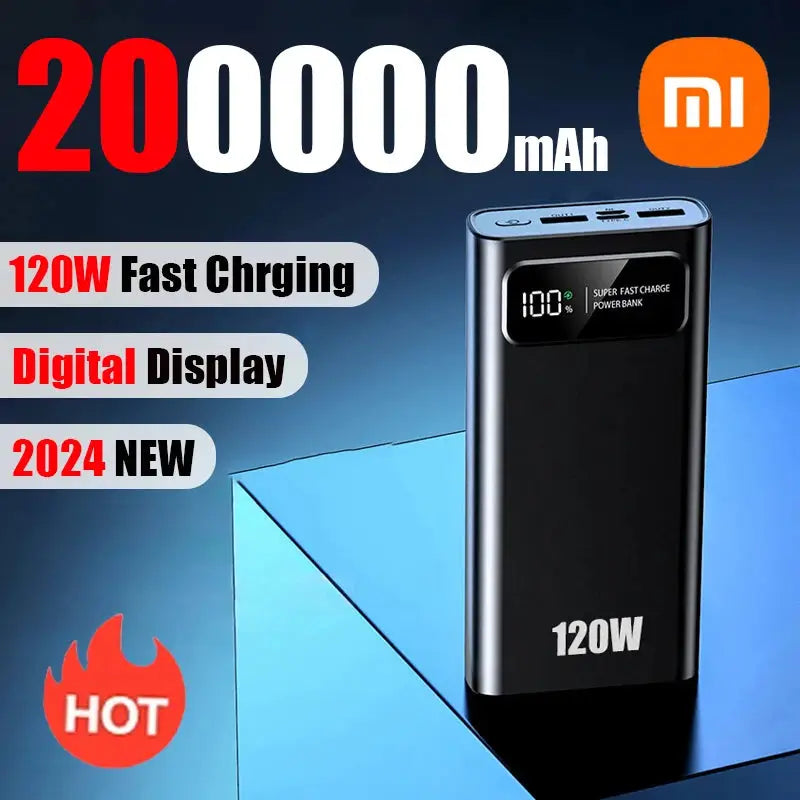 Xiaomi 200000mAh 120W Power Bank Super Fast Charging Battery High Capacity Digital Display Power Bank For iPhone Samsung Huawei - PYJ IT Solutions Online Shop