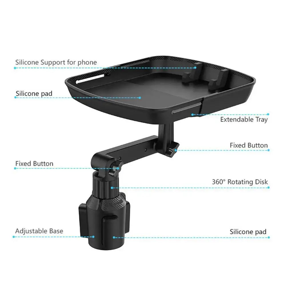 Portable Adjustable Car Cup Holder Tray Expanded Table Desk Car Cup Tray Universal Car Tray Table For Eating With Phone Hol S7U5 - PYJ IT Solutions Online Shop