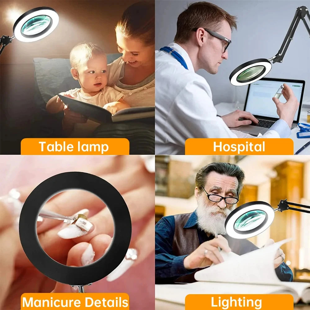 Magnifier LED Lamp: LED Fill Light Magnifier for Reading, Welding, Phone Repair & Precision Tools - PYJ IT Solutions Online Shop