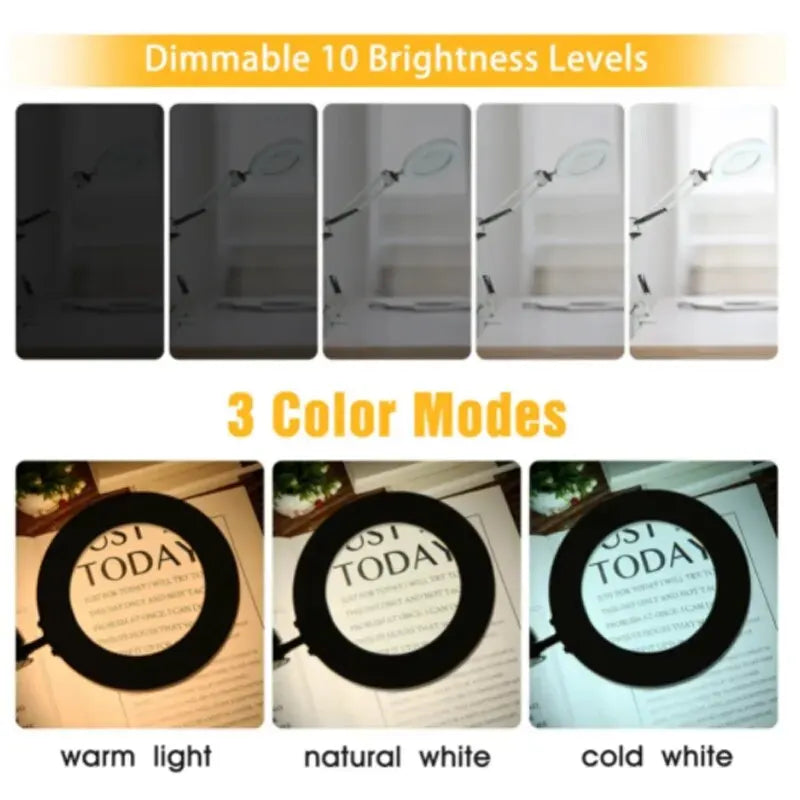 72LED 8X/10X NEW Illuminated Magnifier USB 3 Colors LED Magnifying Glass for Soldering Iron Repair/Table Lamp/Skincare Beauty - PYJ IT Solutions Online Shop