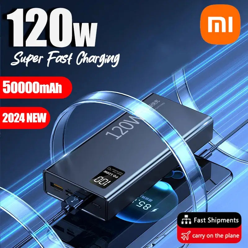 Xiaomi Hot 120W High Capacity Wireless Power Bank 50000mAh Fast Charging Powerbank Portable Battery Charger For iPhone Samsung Huawei - PYJ IT Solutions Online Shop