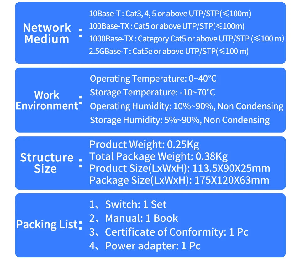HORACO 2.5GbE Switch 2.5GBASE-T 4 Port 2.5G RJ45 with 2 Port 10G SFP+ Fanless Plug and Play Network Switch Desktop Wall Mounted - PYJ IT Solutions Online Shop