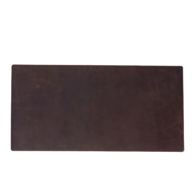 Large Big Size Brown Genuine Crazy Horse Leather Gaming Mouse Pad Computer Carpet Desk Keyboard Mat Cover Non-Slip High Quality - PYJ IT Solutions Online Shop