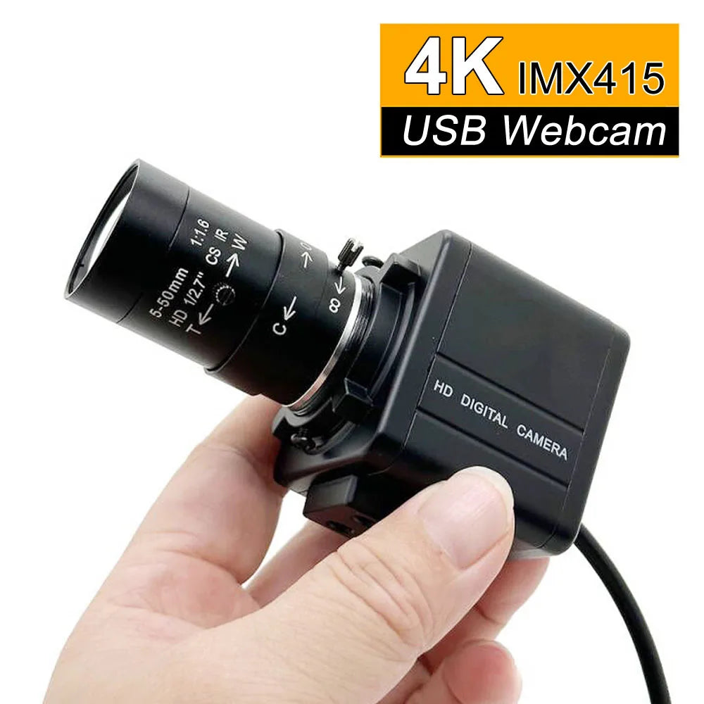 8MP 4K USB Webcam IMX415 With 5-50mm Varifocal CS Lens 2K 4MP F5253 Box Industrial Usb Camera OTG UVC Compatible Plug And Play - PYJ IT Solutions Online Shop
