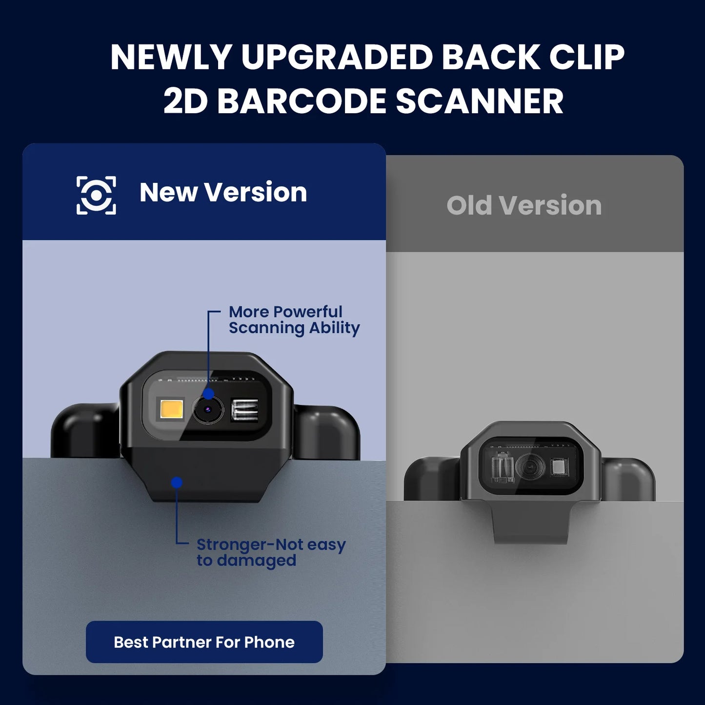 Eyoyo Portable 1D/2D Back Clip Bluetooth Barcode Reader Works With Phone,QR Image Maxicode PDF417 Screen Scanner 1600mAh Battery - PYJ IT Solutions Online Shop