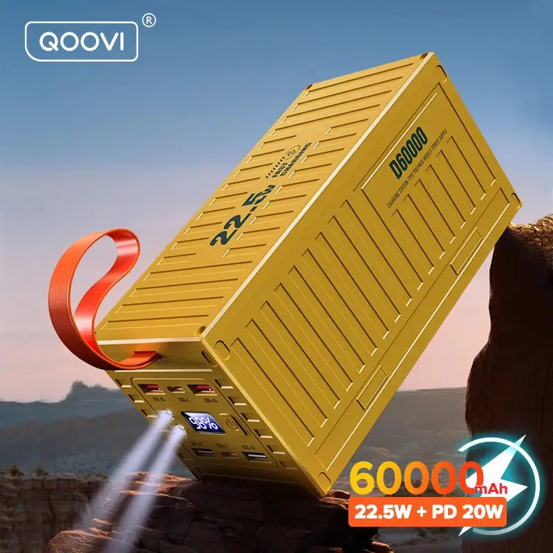 QOOVI 60000mAh Power Bank 22.5W PD QC 3.0 Charger Powerbank Large Battery Capacity Power Station Fast Charging For iPhone Xiaomi - PYJ IT Solutions Online Shop