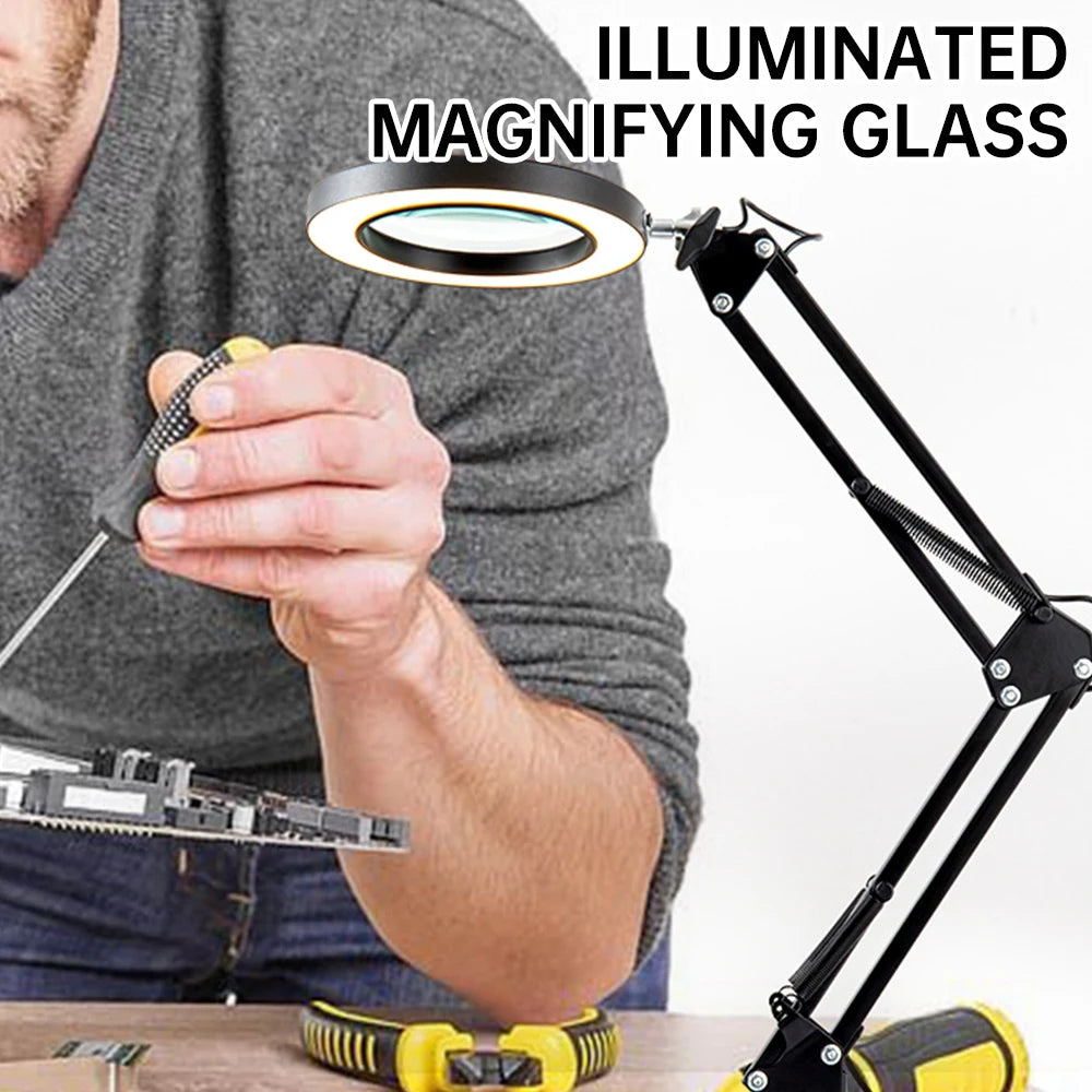 Magnifier LED Lamp: LED Fill Light Magnifier for Reading, Welding, Phone Repair & Precision Tools - PYJ IT Solutions Online Shop