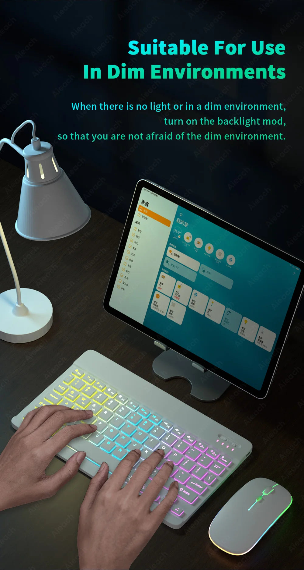 Keyboard For Tablet Android iOS Windows Wireless Mouse Keyboard Bluetooth-compatible Rainbow Backlit Keyboard For iPad Phone - PYJ IT Solutions Online Shop