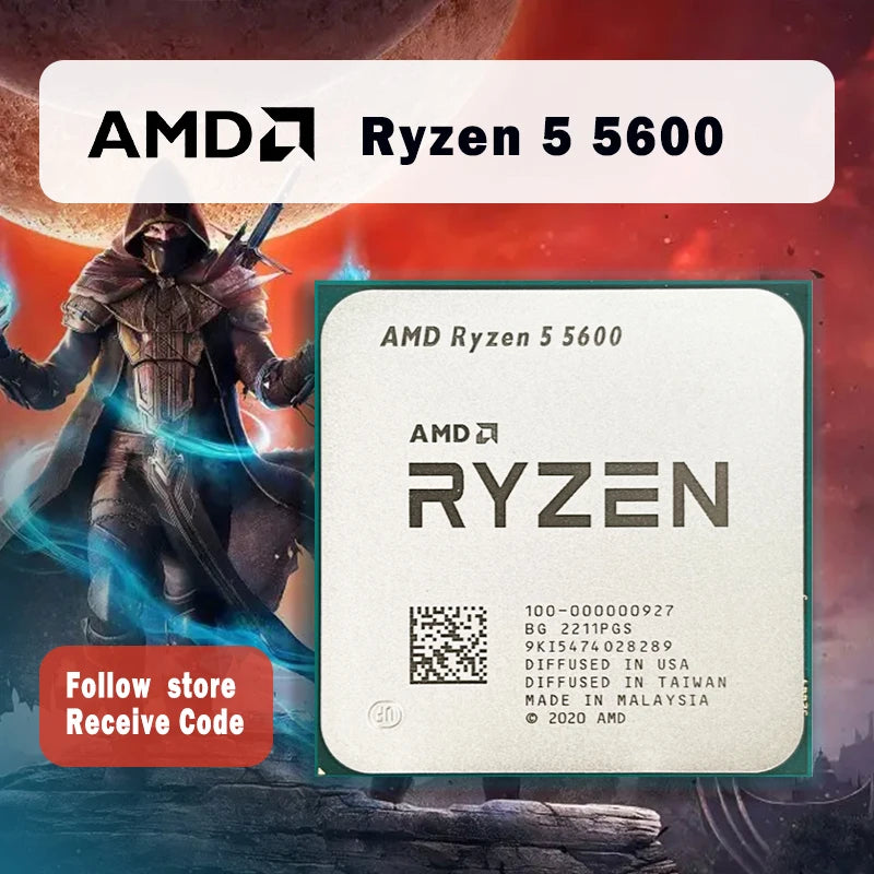 NEW AMD Ryzen 5 5600 R5 5600 3.5 GHz 6-Core 12-Thread CPU Processor 7NM L3=32M 100-000000927 Socket AM4 No Fan - PYJ IT Solutions Online Shop