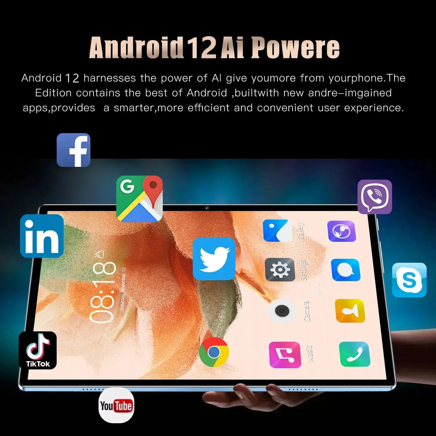2024 Gobal Version New 11 Inch Tablet PC Android12 16GB RAM+1T ROM Tablet 5G Dual SIM Phone Call GPS Bluetooth WiFi WPS Tablet - PYJ IT Solutions Online Shop