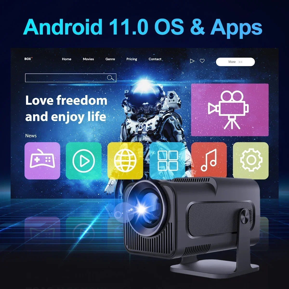 Magcubic 4K Android 11 Projector Native 1080P 390ANSI HY320 Dual Wifi6 BT5.0 1920*1080P Cinema portable Projetor upgrated HY300 - PYJ IT Solutions Online Shop