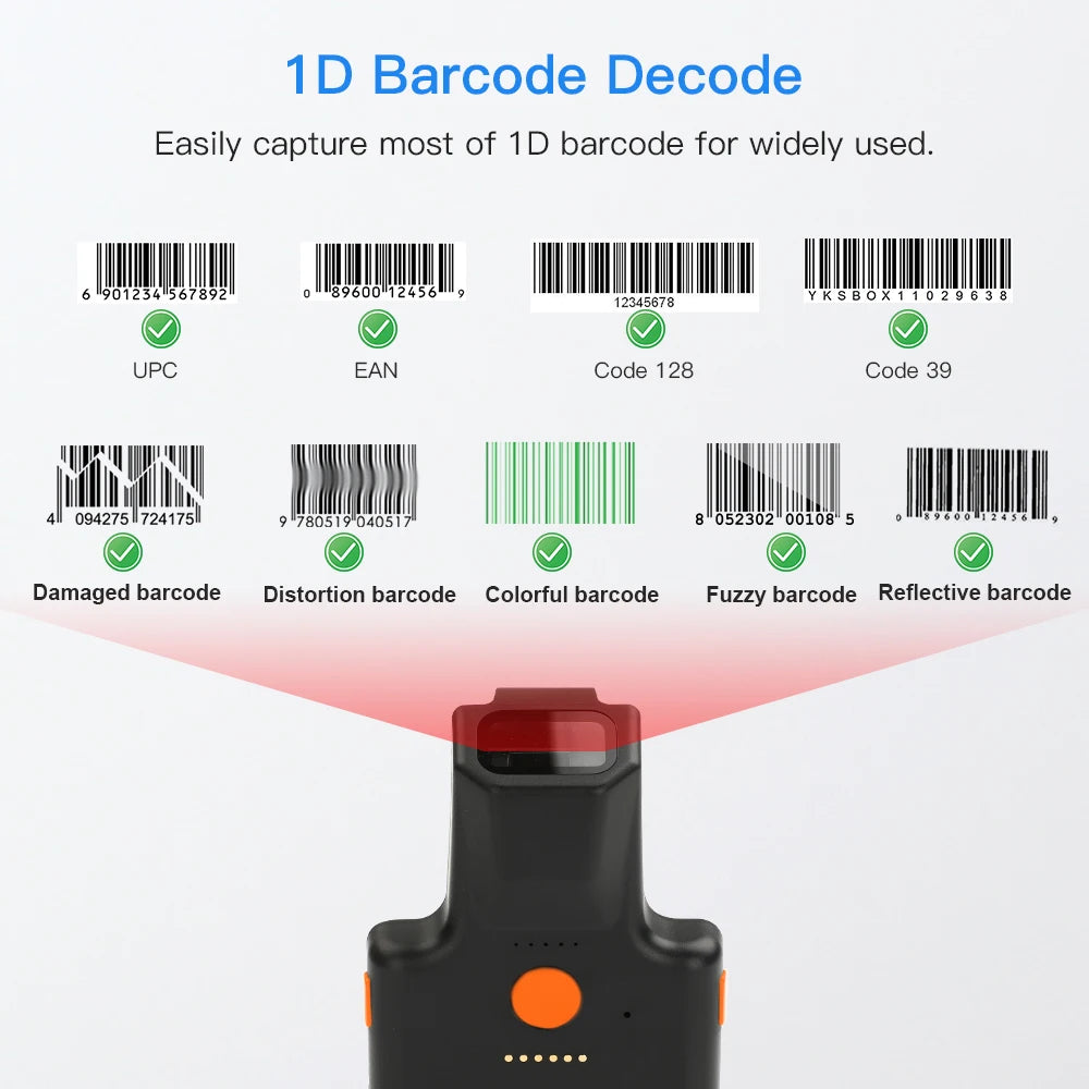 Eyoyo Portable 1D/2D Back Clip Bluetooth Barcode Reader Works With Phone,QR Image Maxicode PDF417 Screen Scanner 1600mAh Battery - PYJ IT Solutions Online Shop