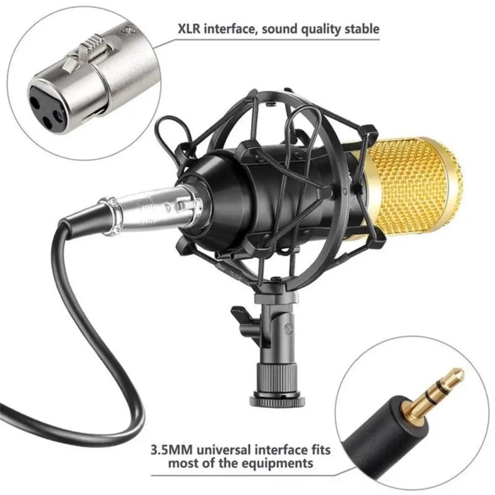 Professional BM800 Condenser Microphone Kit V8Sound Card Set Audio Mixer Live Podcast Equipment Bundle Streaming AudioSmartphone - PYJ IT Solutions Online Shop