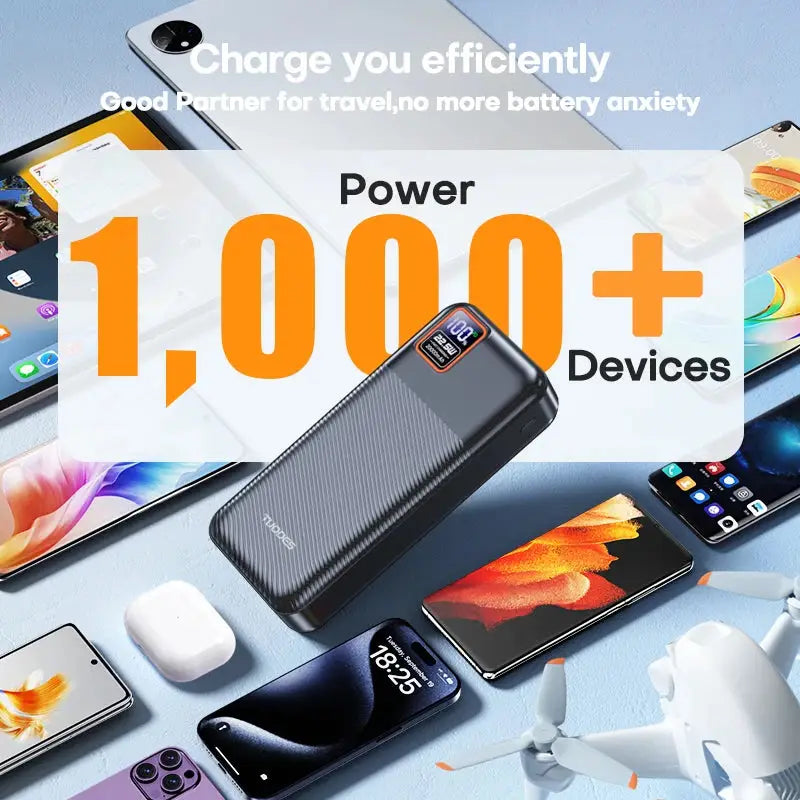 Tuodes Power Bank 20000mAh PD20W External Large Battery Capacity 22.5W Fast Charging Portable Charger For iPhone Samsung Xiaomi - PYJ IT Solutions Online Shop