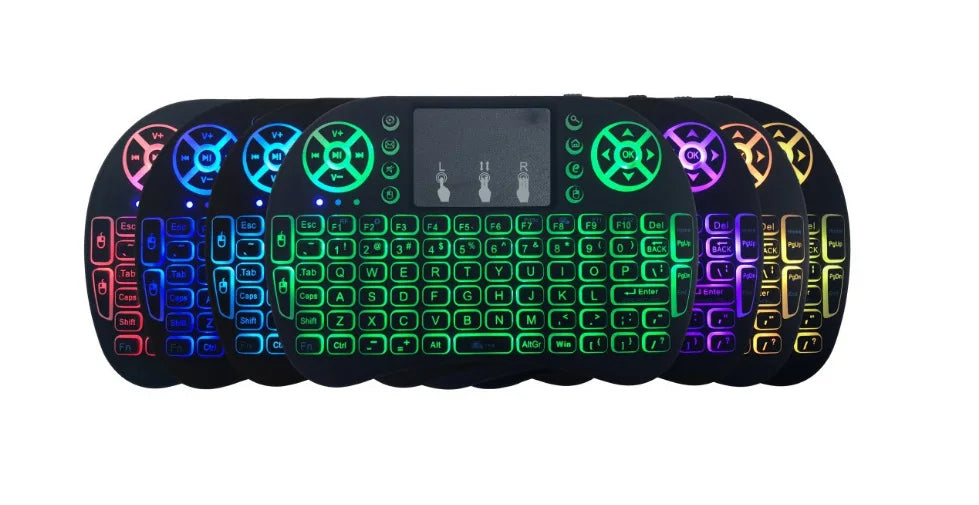 Backlit Mini Wireless Keyboard Spanish French Azerty Russian Portuguese Brazil Language Air Mouse With Touchpad N RGB PC TV Box - PYJ IT Solutions Online Shop