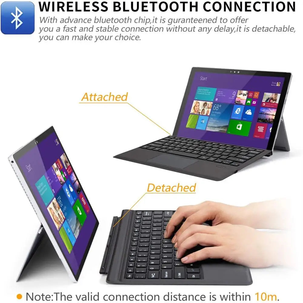 For Microsoft Surface Pro 3 4 5 6 7 Tablet Keyboard Ultra Slim Bluetooth-compatible Wireless Keyboard With Touchpad Backlit - PYJ IT Solutions Online Shop