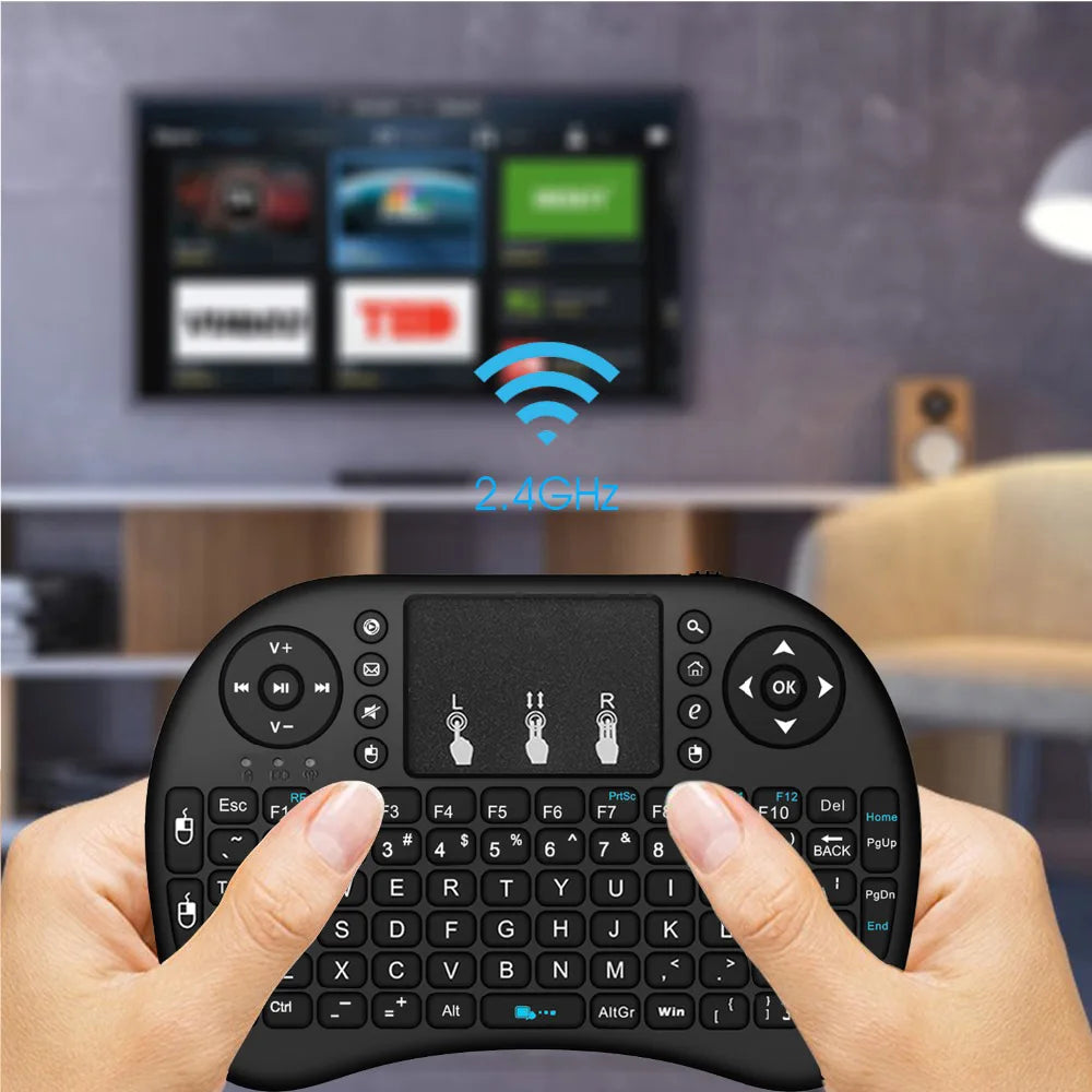 Backlit Mini Wireless Keyboard Spanish French Azerty Russian Portuguese Brazil Language Air Mouse With Touchpad N RGB PC TV Box - PYJ IT Solutions Online Shop