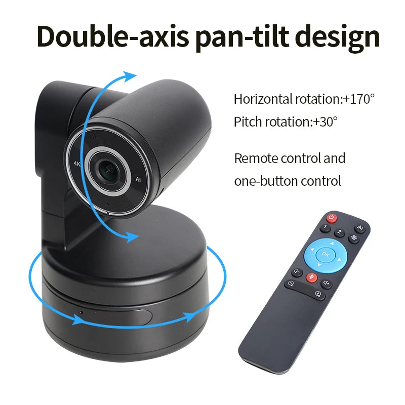 MINI 4K PTZ Webcam AI Tracking Gesture Recognition Control Built-in Mic USB Video Camera for Laptop Live Streaming - PYJ IT Solutions Online Shop
