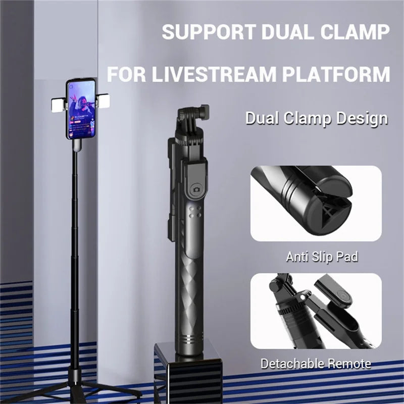 COOL DIER New 1.7M Wireless Selfie Stick Tripod Foldable Stand For Gopro Action Cameras Smartphones Balance Steady Shooting Live - PYJ IT Solutions Online Shop
