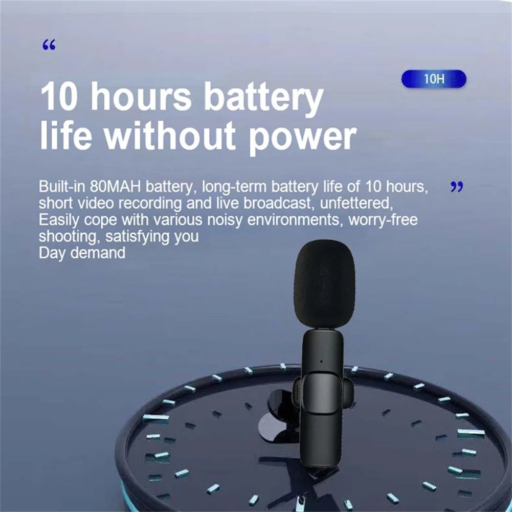 New Wireless Lavalier Microphone Professional Lapel Noise Reduction Wireless Lavalier Microphones For Video Recording Interview - PYJ IT Solutions Online Shop