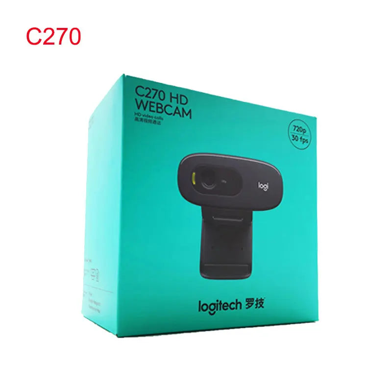 Logitech Original C270 Desktop Computer Notebook C270i iptv Free Drive Online Course Webcam Video Chat Recording USB Camera HD - PYJ IT Solutions Online Shop