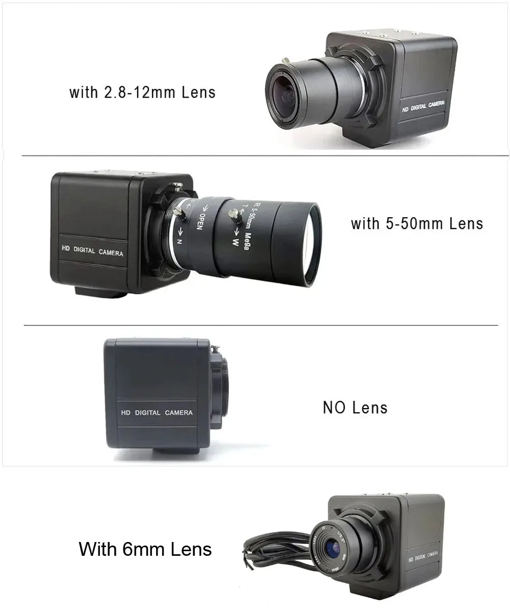 8MP 4K USB Webcam IMX415 With 5-50mm Varifocal CS Lens 2K 4MP F5253 Box Industrial Usb Camera OTG UVC Compatible Plug And Play - PYJ IT Solutions Online Shop
