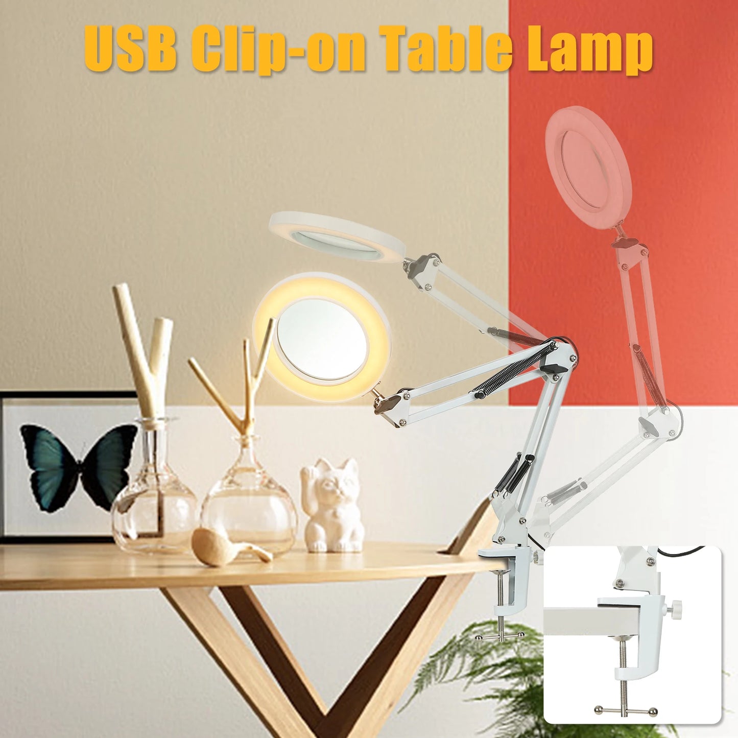 72LED 8X/10X NEW Illuminated Magnifier USB 3 Colors LED Magnifying Glass for Soldering Iron Repair/Table Lamp/Skincare Beauty - PYJ IT Solutions Online Shop