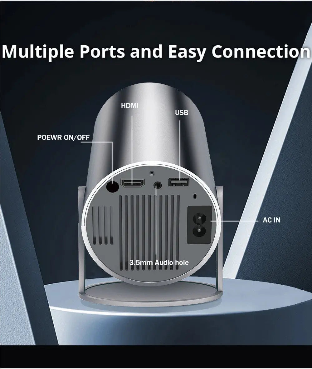 Ditong Mini projector 1080p support with 270°rotating bracket 300 ANSI 5G WiFi Bluetooth Auto Keystone Home Projector hy300 plus - PYJ IT Solutions Online Shop