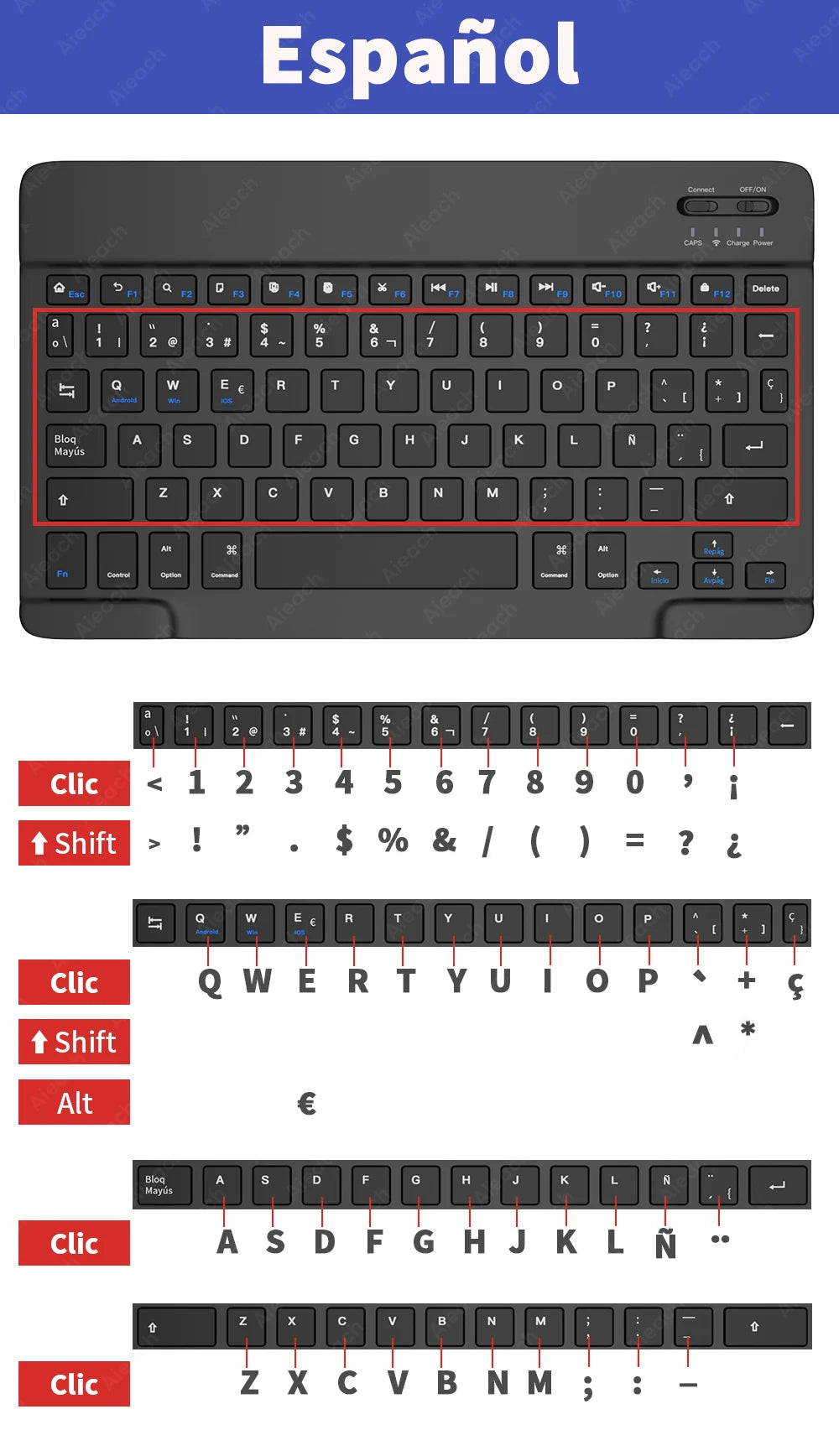 Keyboard For Tablet Android iOS Windows Wireless Mouse Keyboard Bluetooth-compatible Rainbow Backlit Keyboard For iPad Phone - PYJ IT Solutions Online Shop