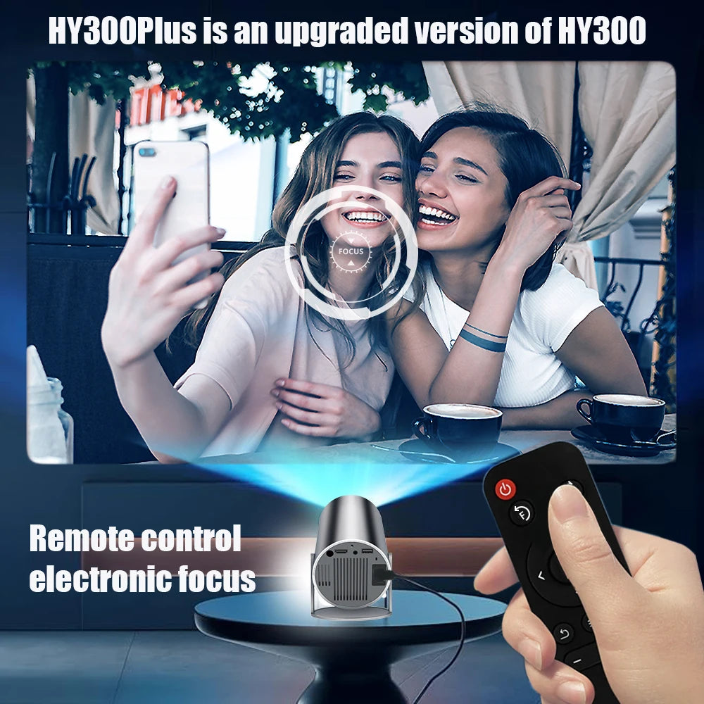 Ditong Mini projector 1080p support with 270°rotating bracket 300 ANSI 5G WiFi Bluetooth Auto Keystone Home Projector hy300 plus - PYJ IT Solutions Online Shop